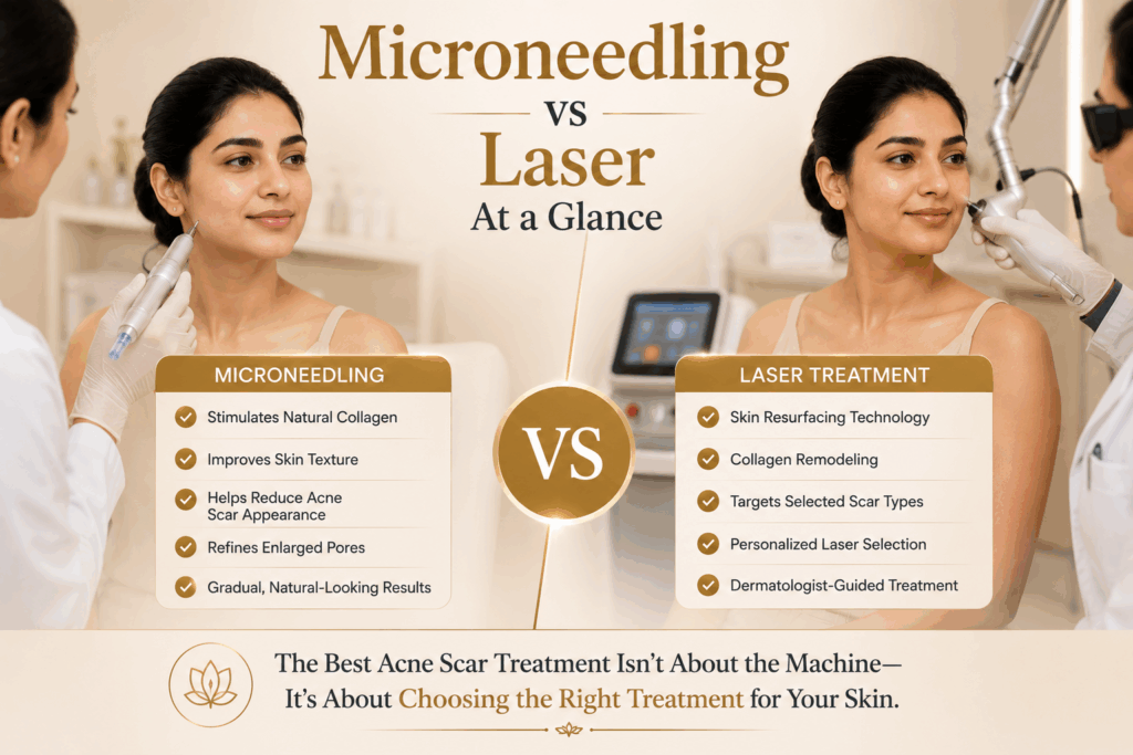 Microneedling vs Laser β At a Glance