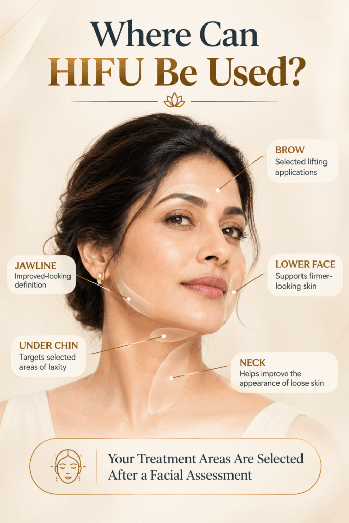 HIFU Treatment Areas for Face and Neck
