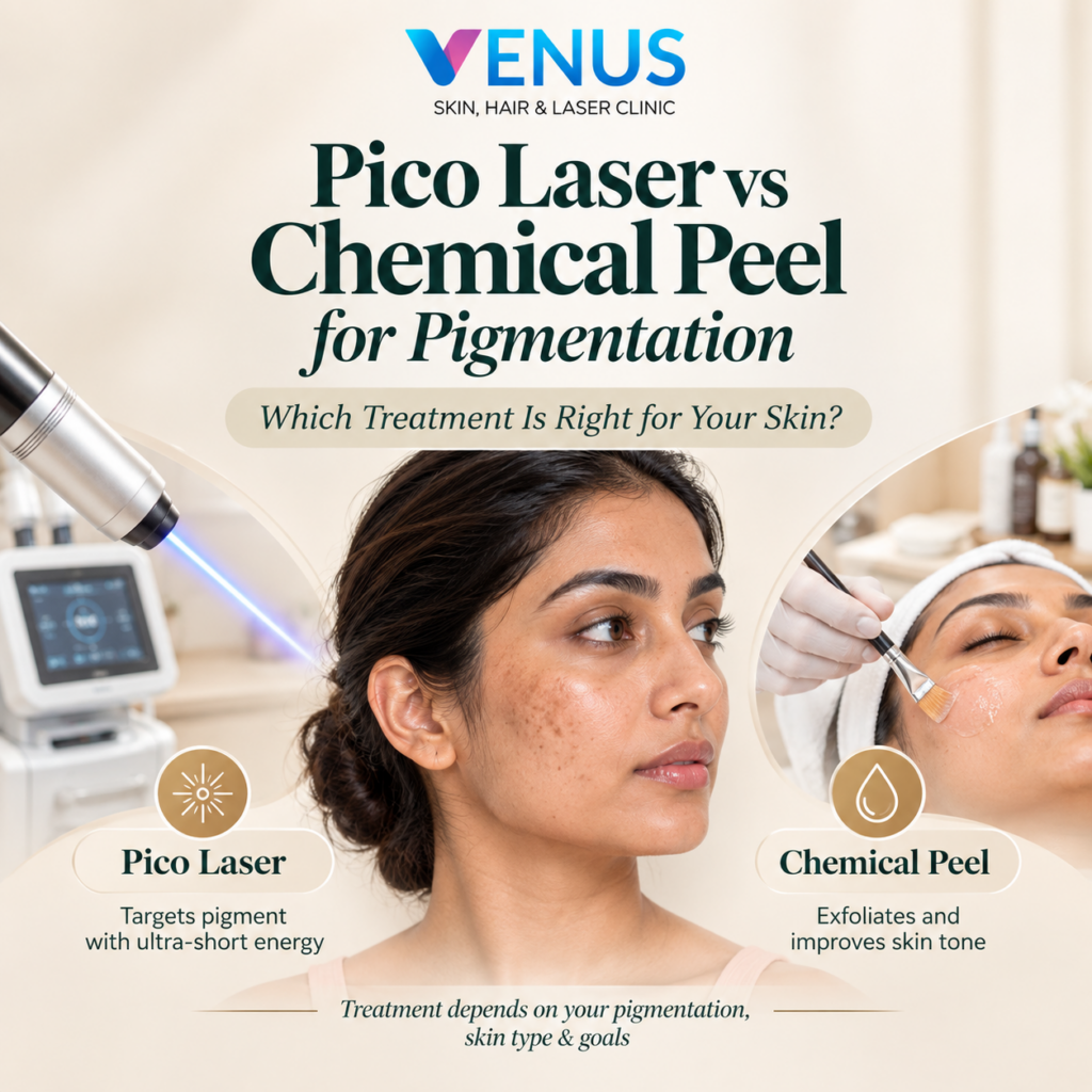 Pico Laser vs chemical peel for pigmentation and dark spots on Indian skin