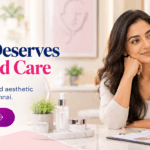 Woman attending a personalised skin care consultation in a modern dermatology clinic in Chennai