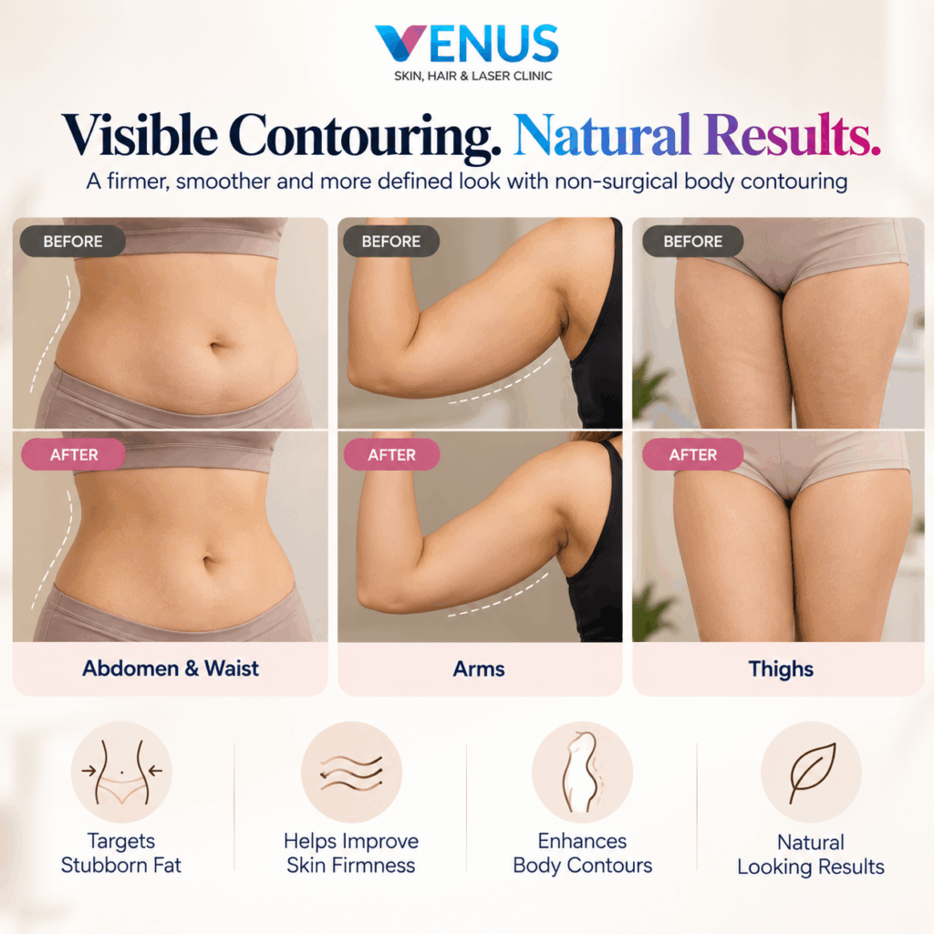 Before and after results for arms thighs